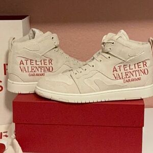 Valentino Garavani Cream High-Top Sneakers